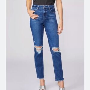 NWT Paige Stella High Rise Modern Straight Leg Distressed Jean 31